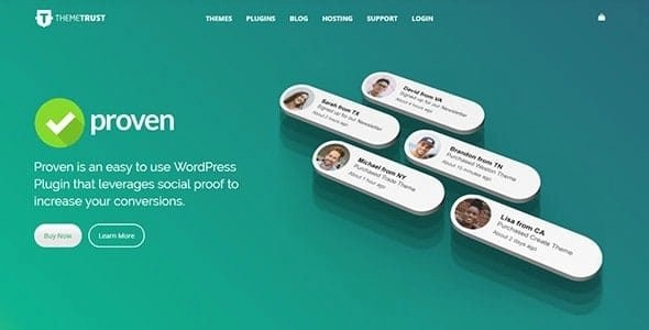 Proven is an easy to use WordPress Plugin that leverages social proof to increase your conversions. Seamless Integration With the click of a button