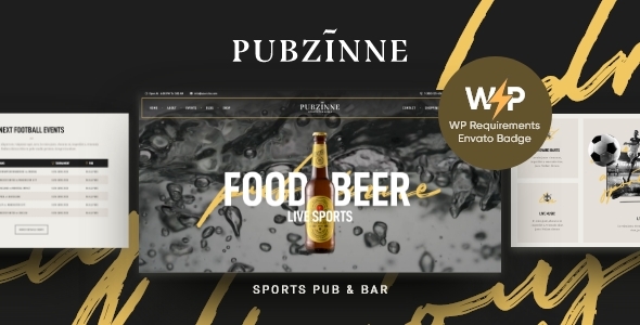 Transform your sports bar website with Pubzinne Sports Bar WordPress Theme. Get it from Bevaultx and enjoy top-notch features and seamless customization!