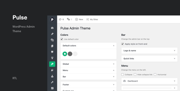 Transform your WordPress dashboard with Pulse WordPress Admin Theme. Enjoy a sleek