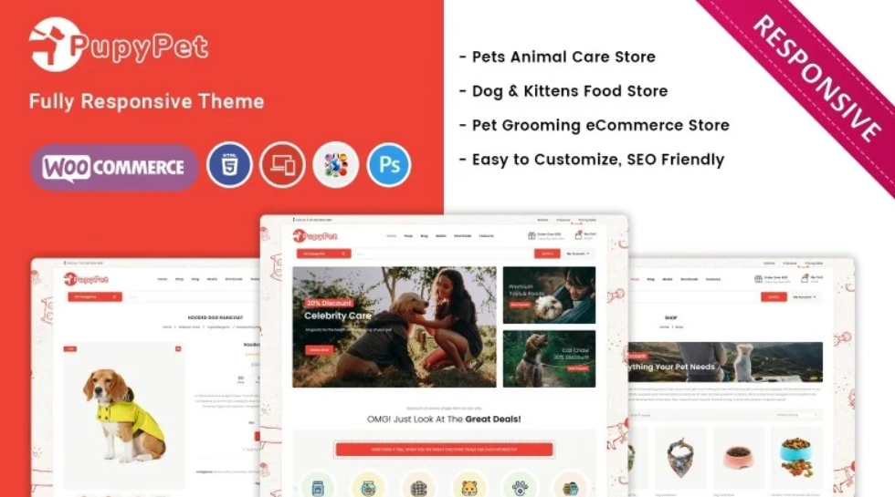 Discover Pupypet – the ultimate Pet Shop  Pet Accessories WooCommerce Theme! Built on the latest WordPress version