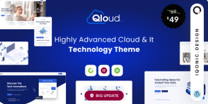 Boost your cloud tech site with Qloud! This WordPress theme features responsive design