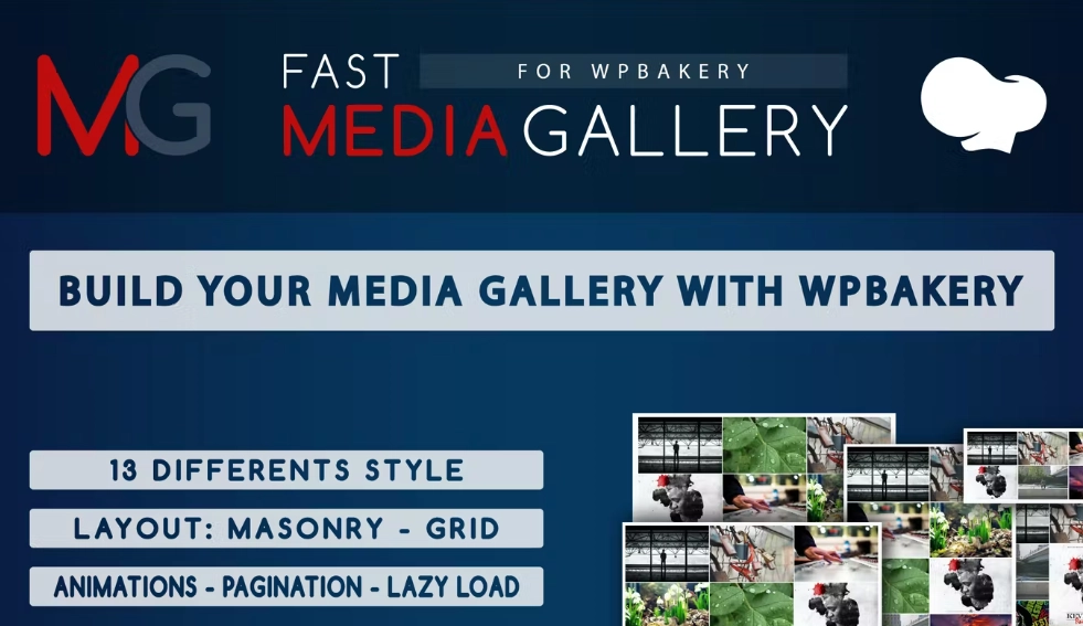 Welcome to the Quick Media Gallery for Visual Composer . With this awesome Plugin you can Build your Media Gallery Using visual composer. You can choose from 13 different styles with a grid or masonry layout. You can choose your version Responsive with default response