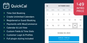 QuickCal is a powerful and user-friendly appointment booking plugin for WordPress. Fully styled and ready to go