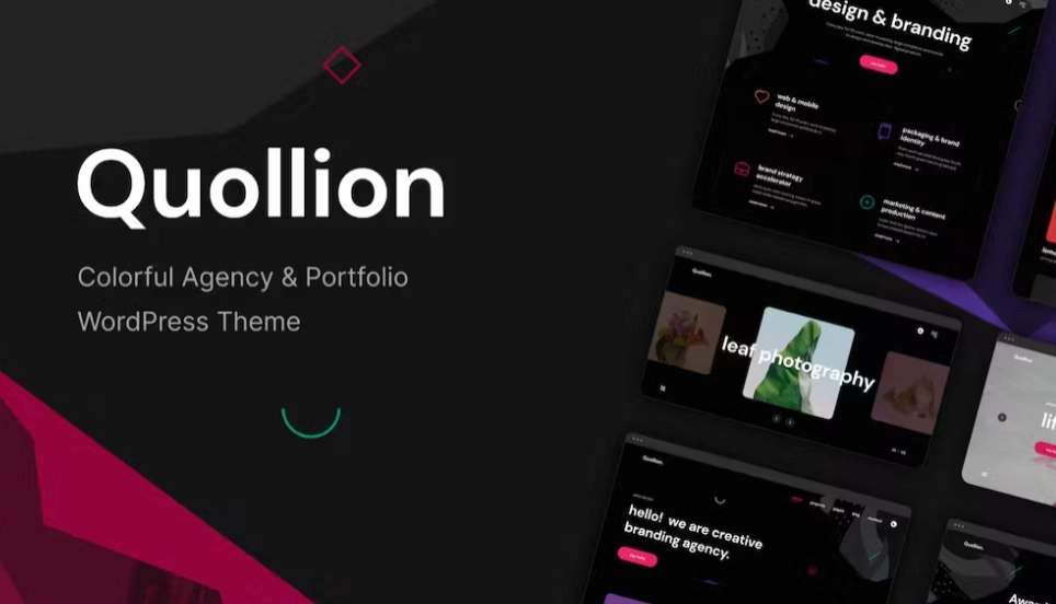 Discover Quollion – a vibrant Elementor-based WordPress theme perfect for agencies