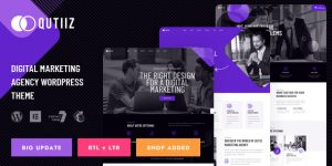 Looking for the best WordPress theme? The Qutiiz Digital Marketing Agency WordPress Theme offers a sleek