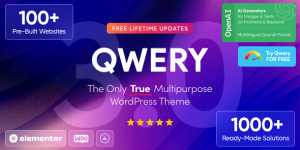 Discover Qwery: the ultimate all-in-one WordPress theme with 70+ demos