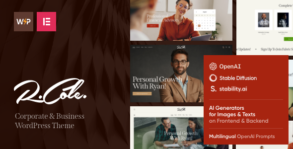 R.Cole is a stylish fresh  clean Life  Business Coaching WordPress Theme. It is built for life and business coach that wish to make an impressive internet presentation. Also the theme’s solid business design is perfect for any corporate website