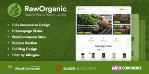 RawOrganic - Organic and Healthy Food Store Are you ready to take your organic and healthy food store to the next level? The RawOrganic WooCommerce theme is here to help you create an eye-catching and user-friendly online presence. With its sleek