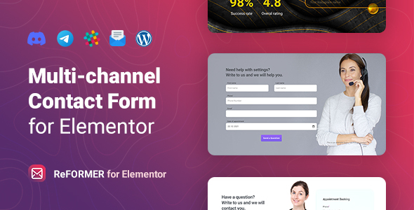 Enhance your WordPress site with Reformer: Multichannel Contact Form for Elementor. Get seamless Elementor integration