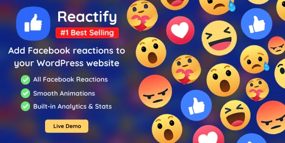 Transform your WordPress site with Reactify! This plugin integrates native Facebook Reactions