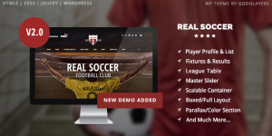 Real Soccer is a responsive WordPress theme