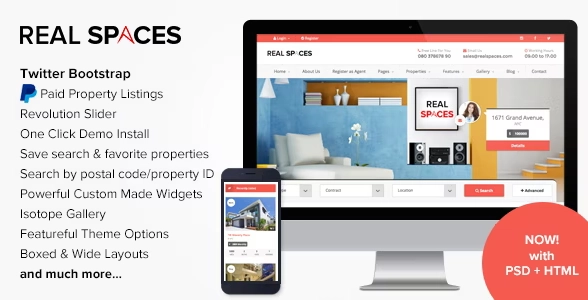 Real Spaces: Powerful WordPress theme for real estate