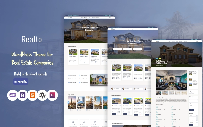 Realto is the WordPress theme designed for selling and renting real estate