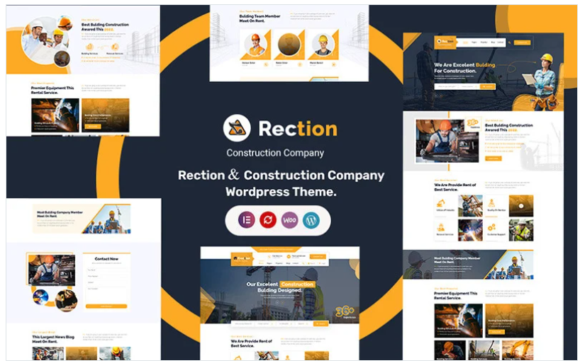 Discover Rection - the ultimate Construction Company WordPress Theme! With stunning designs