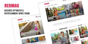 Discover RedMag theme: an info-packed entertainment hub with optimized Google AdSense hotspots for multi-stream monetization. Fully responsive design.