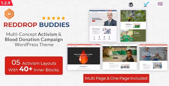 Create an impactful activism  campaign site with Reddrop Buddies WP theme. Built with Bootstrap