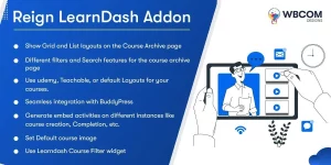 Reign learndash addon comes with some important and extensive features to make e-learning more easy. Reign learndash addon has been designed to enable you to create