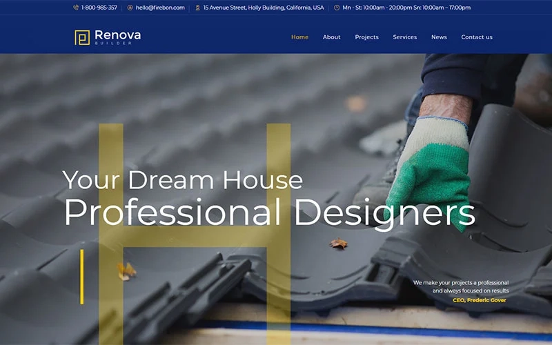 Amazing business theme for construction and renovation