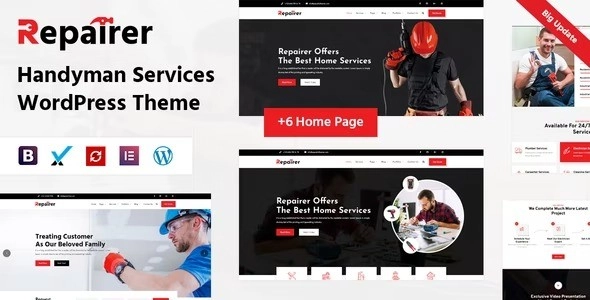 Repairer – Handyman Services  Maintenance WordPress Theme Is A Perfect Solution For Creating Professional Website For Renovation Services  Maintenance Services Such As Plumbing