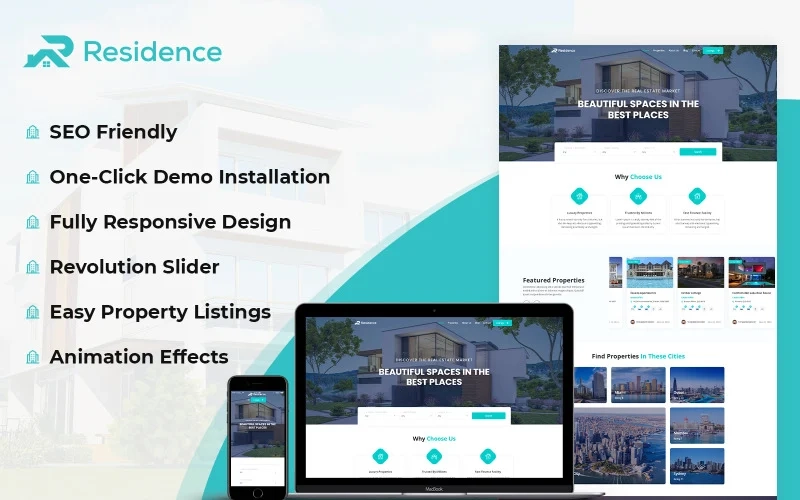 Residence- Real Estate Agency WordPress Theme is suitable for master- planned communities