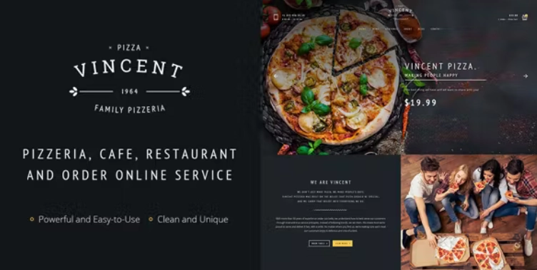 Restaurant Vincent WordPress Theme is the best rated WordPress theme in the Restaurants and Cafes category on Themeforest according to customers. Theme suits for those who want to create a website of restaurant