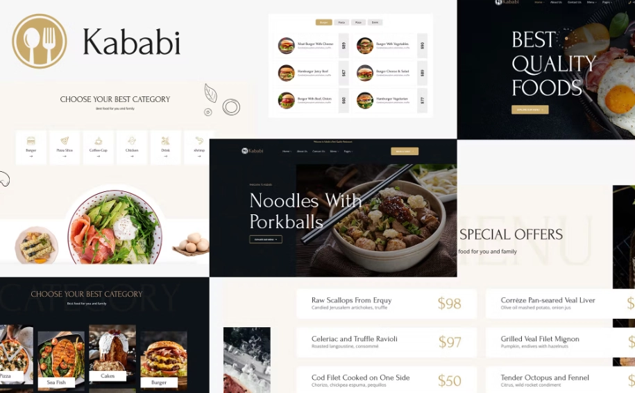 Restaurant WordPress Theme Kababi is a modern