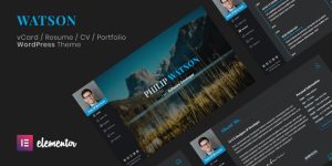 Create a standout resume with Watson – CV Resume WordPress Theme from ThemeForest. Access customizable