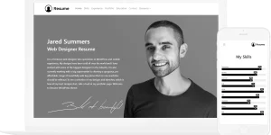 Resume WordPress theme is an easily customizable responsive CV/resume/v-card/portfolio theme made with bootstrap 4. Its unique and modern design with easy navigation. The one-page layout helps you effortlessly organize and beautifully illustrate your skills