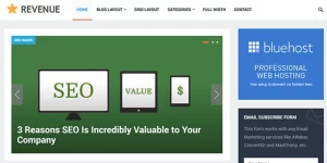Revenue Pro is a premium WordPress blog magazine theme that best suited for new WordPress users