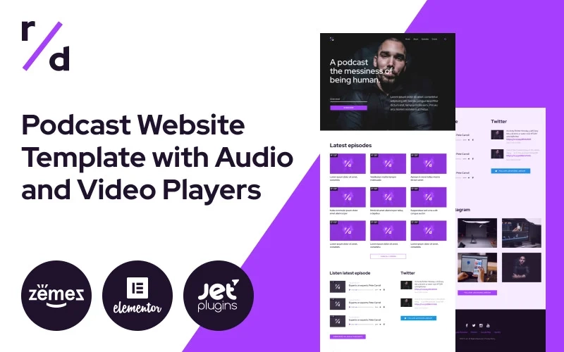 Exclusive services require an exclusive template. Richard Dream podcast website template WordPress is ideal for promoting your audio projects on the Internet. This template will fully satisfy all the needs of bloggers