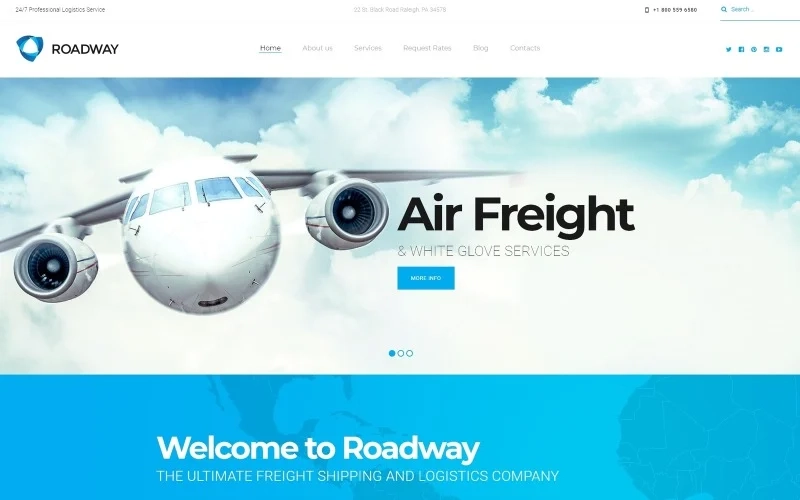 Roadway is a well-documented responsive WordPress theme powered by Cherry Framework 5. It is best suited for building websites representing transportation