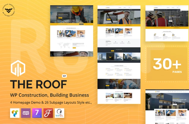 ROOF – Creative  Insightful Construction WordPress Theme. Roof is the finest quality construction theme that equipped with intelligent features to support your customer's quest and gives a seamless experience to present yourself professionally in the field of construction.