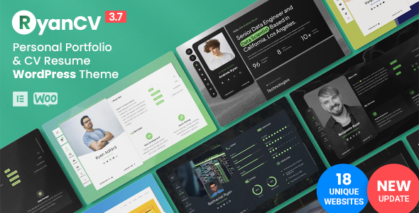 Showcase your personal portfolio with RyanCV vCard Resume WordPress Theme. Get it on ThemeForest or via Bevaultx for free along with other premium themes!