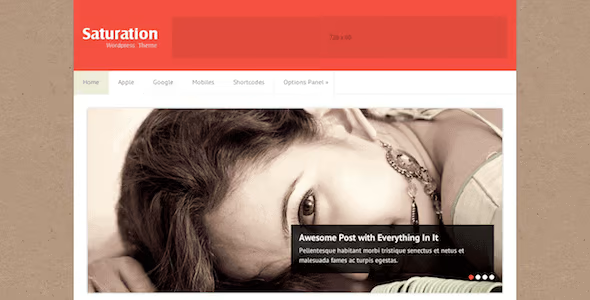 Discover the SATURATION BLOG STYLE WORDPRESS THEME