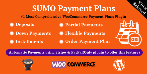 8.0SUMO WooCommerce Payment Plans is a Comprehensive WooCommerce Payment Plan Plugin using which you can configure different Payment Plans like Deposits with Balance Payment