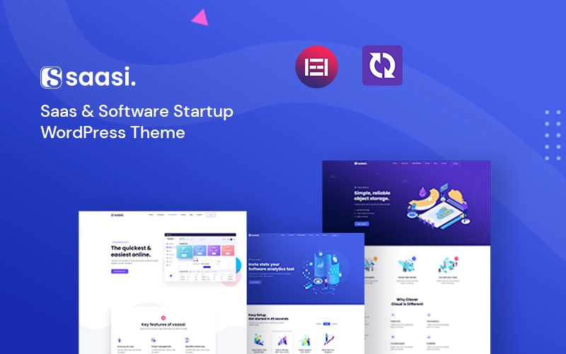 Saasi is modern and unique WordPress theme build with number 1 Elementor page builder. Using Saasi you can easily make website for your software business like SAAS Products