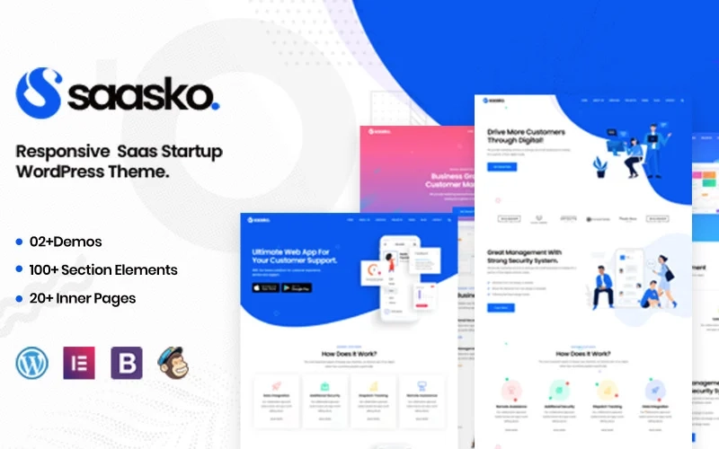 Saasko - Saas Startup WordPress Theme gives you an opportunity to build saas