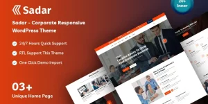 Sadar is a New and Modern Corporate WordPress Theme. This topic is ideal for all business websites. It is strong RTL Support and a big table of features. Each page into its theme has proper of the too much quality of the marketing and promoted to cover each feature you…