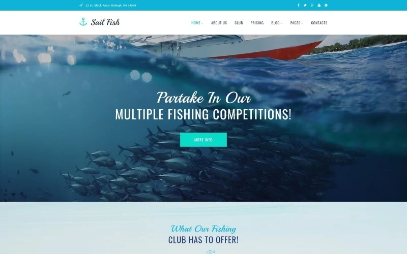 Sail Fish is a fully responsive and well-documented fishing club WordPress theme with a truly beautiful marine design. Crafted with care