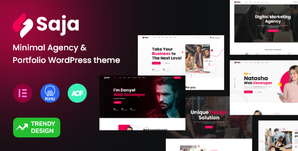 Revamp your agency or portfolio with Saja - Minimal WordPress Theme. Sleek