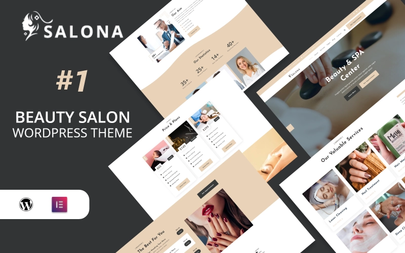 Salona is a classy  responsive Salon and Spa WordPress Theme based on Elementor Page builder. A modern set of awesome pages templates