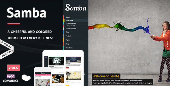 Discover the vibrant Samba Colored WordPress Theme on Bevaultx! Perfect for bloggers  creatives