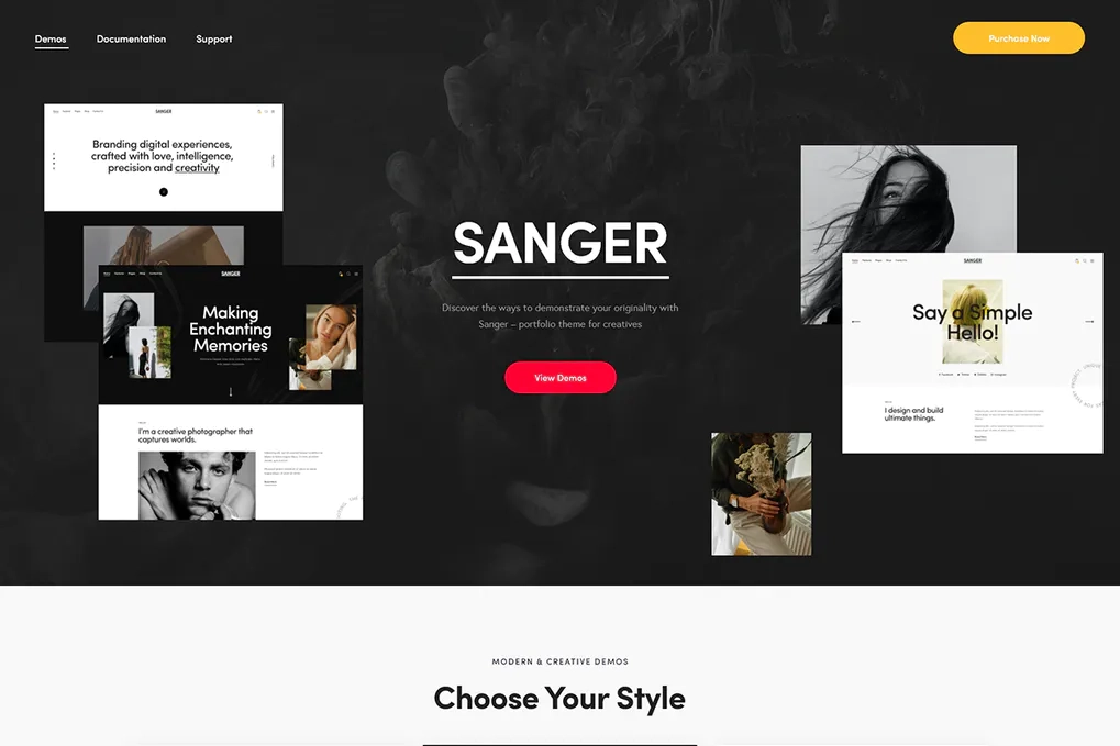 Sanger: A powerful WordPress theme for portfolios