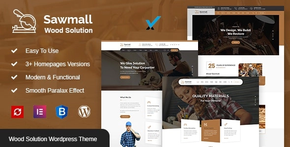 Sawmall – Carpenter and Craftman business WordPress Theme is specially designed for all kind of Carpenter Business. Sawmall is best suit for capenter