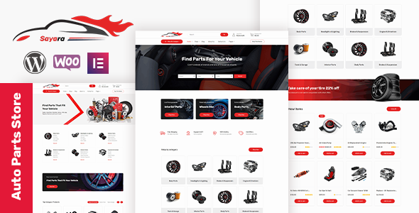 Sayara - is auto parts store WordPress theme. Sayara is suitable for who want to sell auto parts