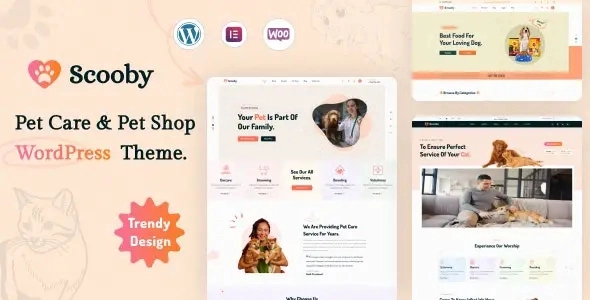 Scooby is a WordPress theme for Pet care and Pet shop business or organizations. It has added modern features and functionalities that are relevant to the pet care industry such as the ability to showcase of pet care services