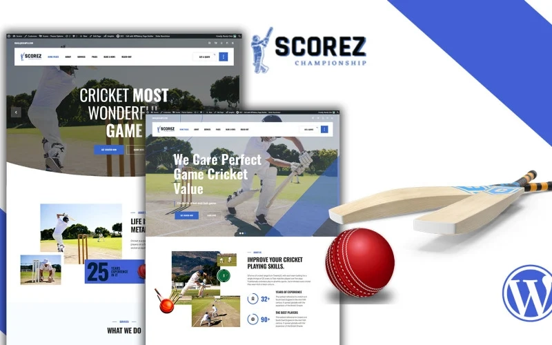 Scorez Cricket WordPress all in one sports Theme is a multipurpose Theme designed for athletes