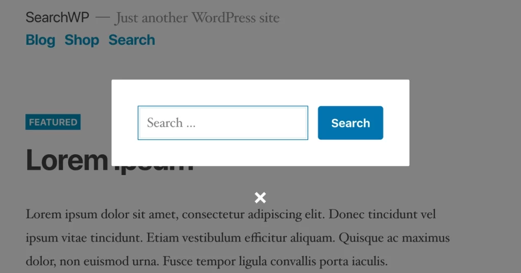 Use SearchWP Modal Search Form to easily integrate an accessible