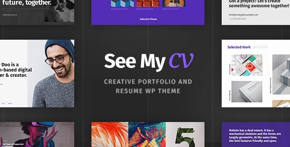 See My CV is a personal WordPress theme for creative developers