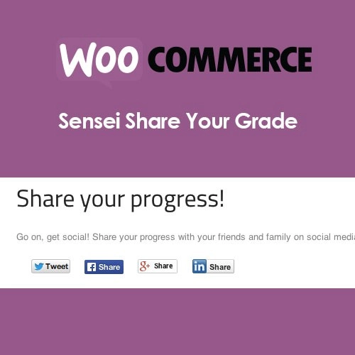 Sensei Share Your Grade Get social with Sensei! The Share Your Grade extension allows your learners to share their progress on a selection of social networks after completing a lesson or course.